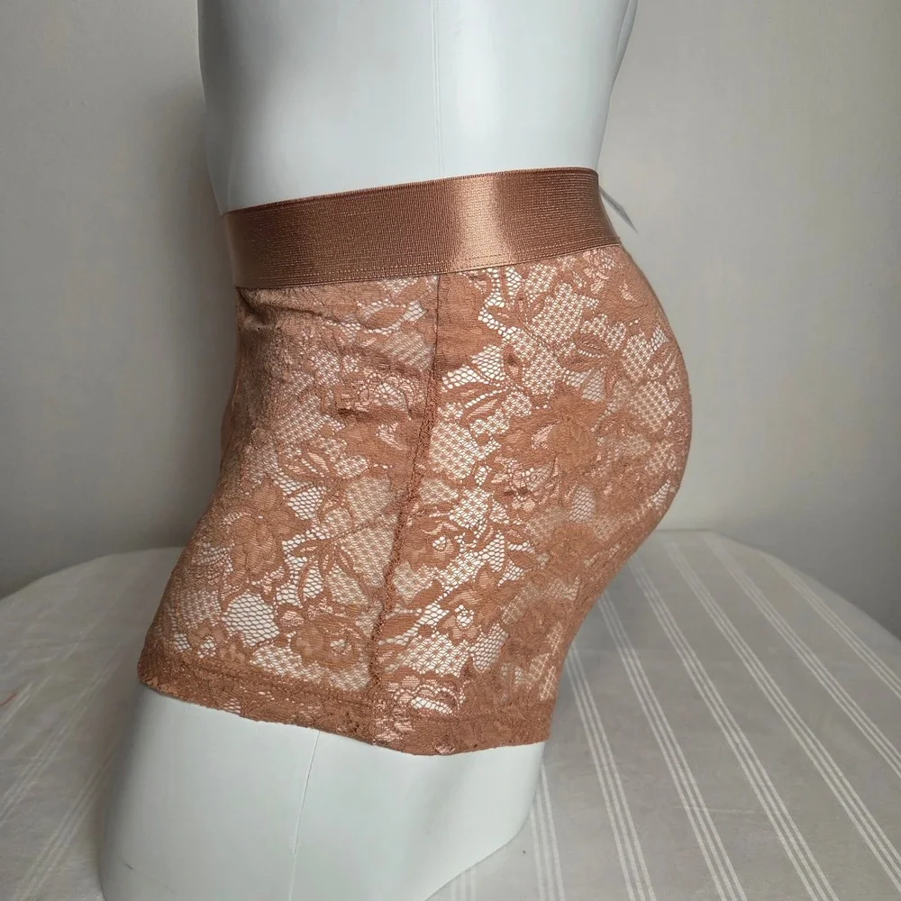 Cosabella Men's Designer Lace Trunks Floral Stretch Underwear New Classic Brown